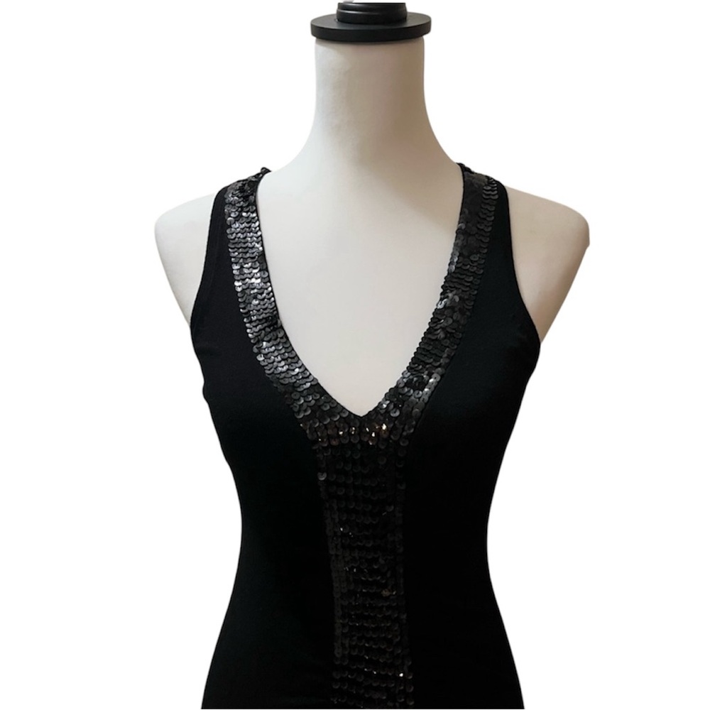 Bebe, Black Dress, partial sequin, size S